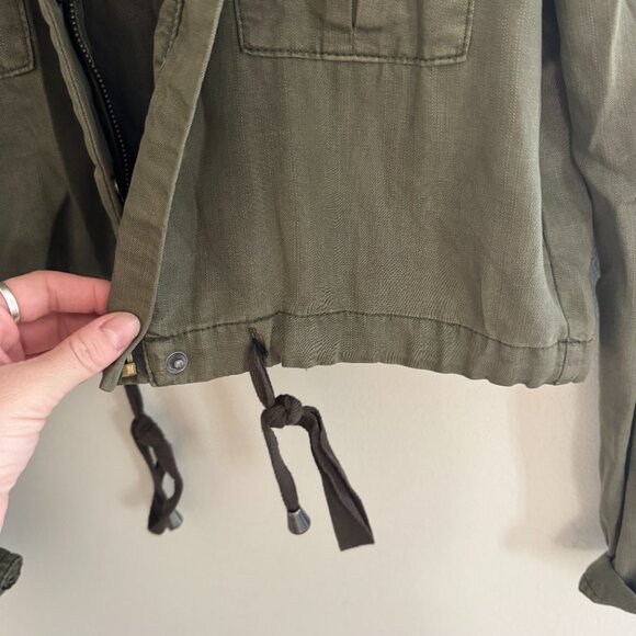 Cropped Elan Army Green Lightweight Utility Jacket - Picture 4 of 6